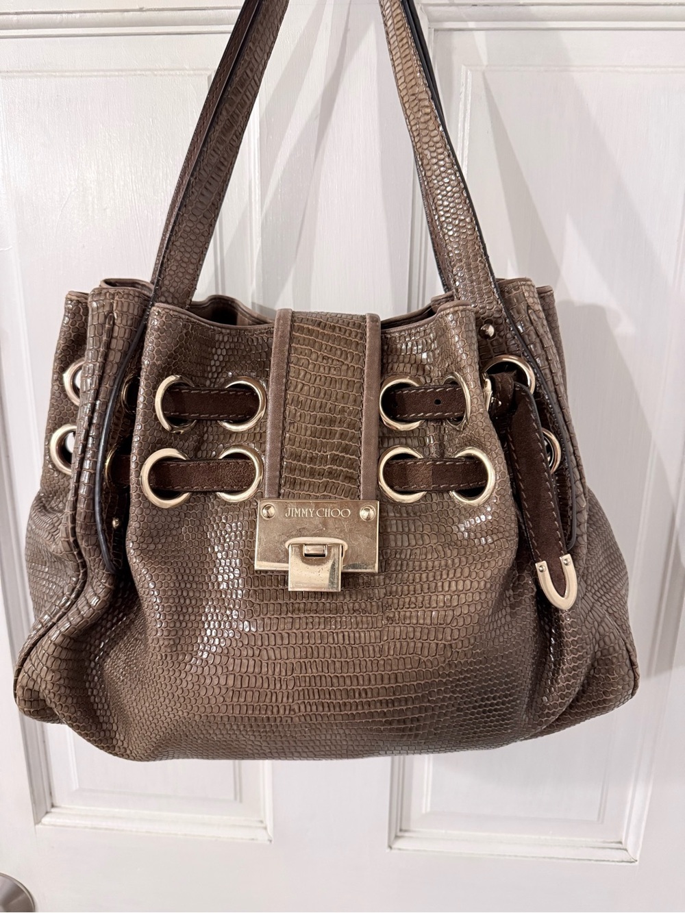 Jimmy Choo Romona Snakeskin Handbag